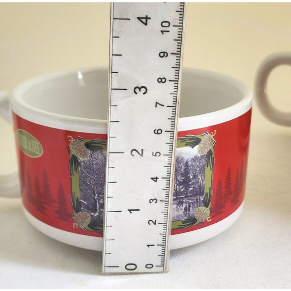 SOUP BOWLS-CURRIER & IVES-HOUSTON HARVEST-Holiday Design-Winter Skating-Set of 2 - Picture 13 of 13